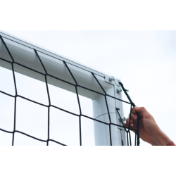 BUT DE FOOT A 8 COMPETITION AVEC FILETS INTEGRES EN ALU PLASTIFIE BLANC