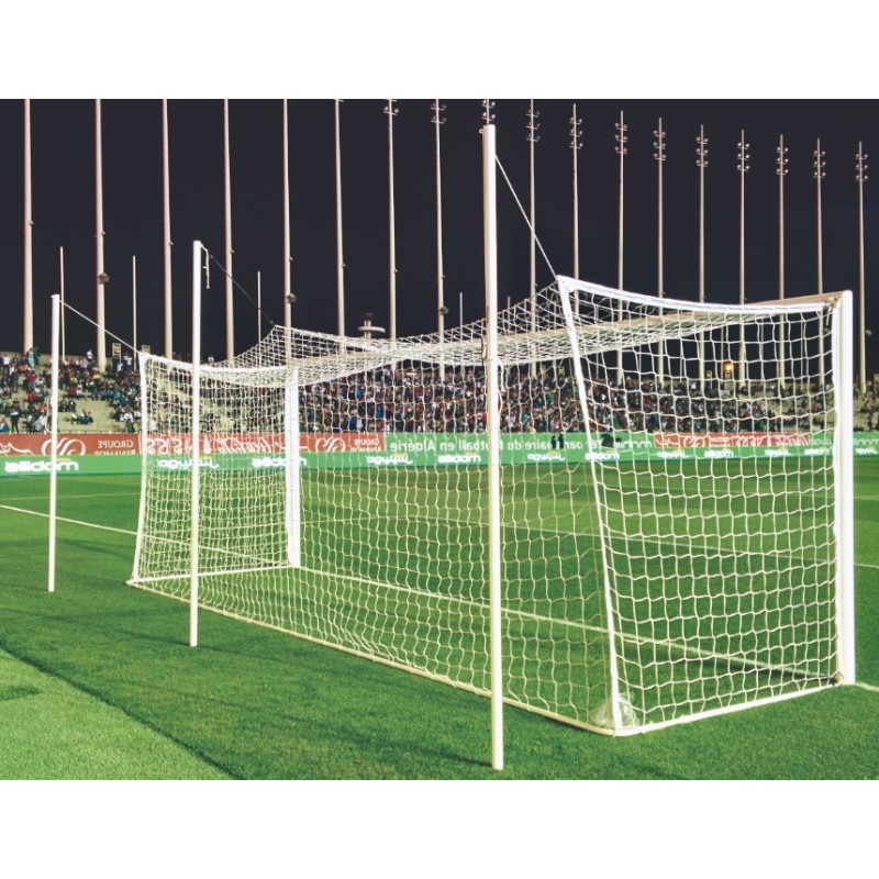 BUT DE FOOT A 8 COMPETITION AVEC FILETS INTEGRES EN ALU PLASTIFIE BLANC